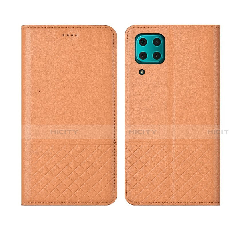 Funda de Cuero Cartera con Soporte Carcasa T04 para Huawei Nova 6 SE Naranja