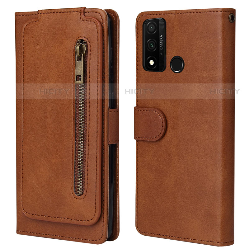 Funda de Cuero Cartera con Soporte Carcasa T04 para Huawei P Smart (2020) Marron