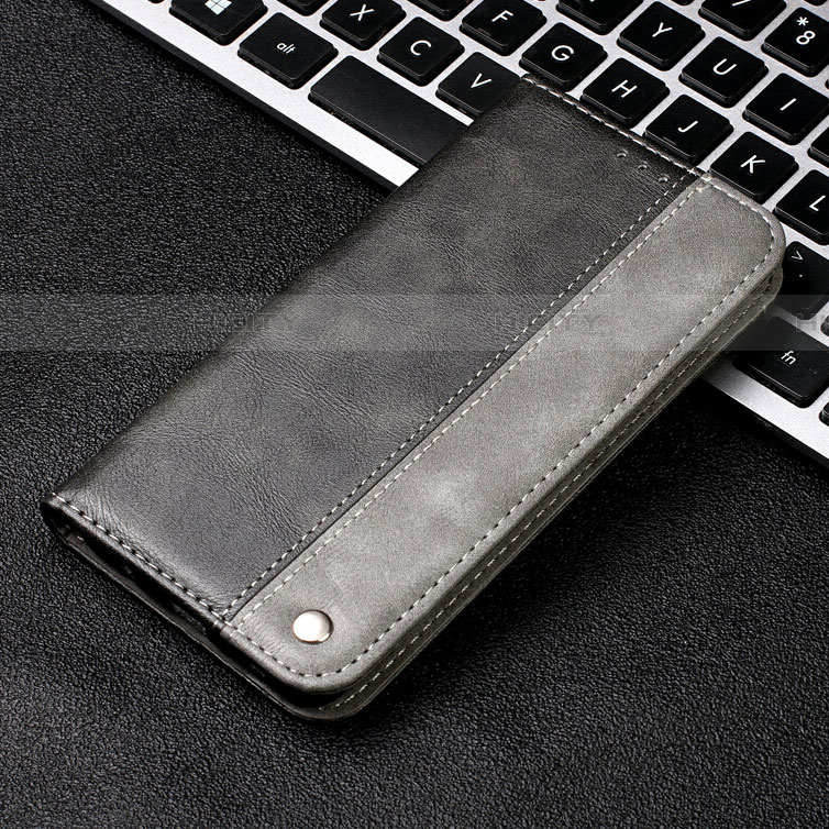 Funda de Cuero Cartera con Soporte Carcasa T04 para Samsung Galaxy A70 Gris