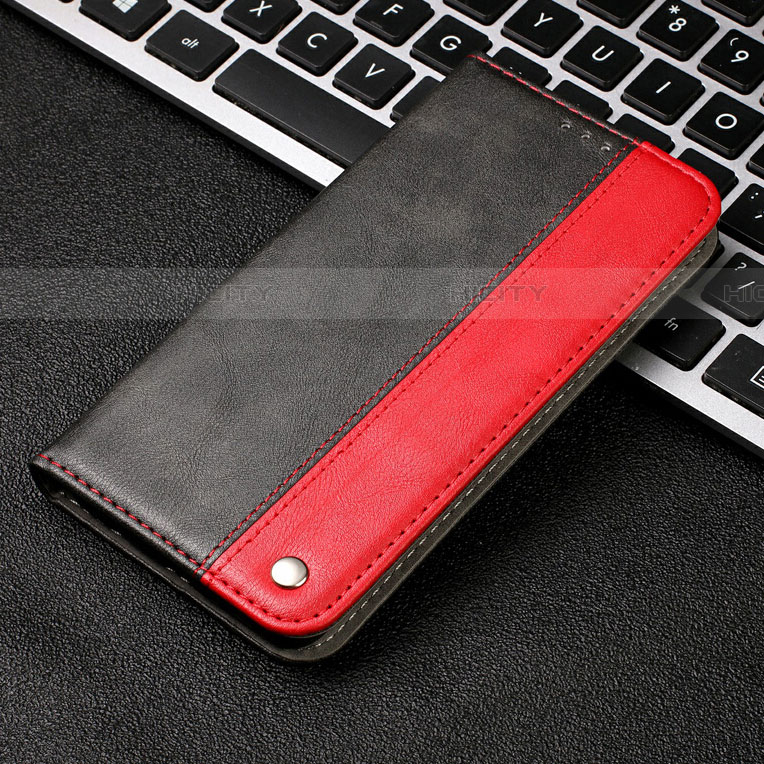 Funda de Cuero Cartera con Soporte Carcasa T04 para Samsung Galaxy A90 5G Rojo