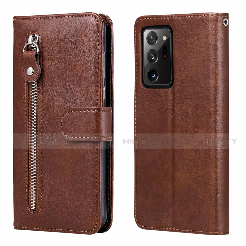 Funda de Cuero Cartera con Soporte Carcasa T04 para Samsung Galaxy Note 20 Ultra 5G Marron