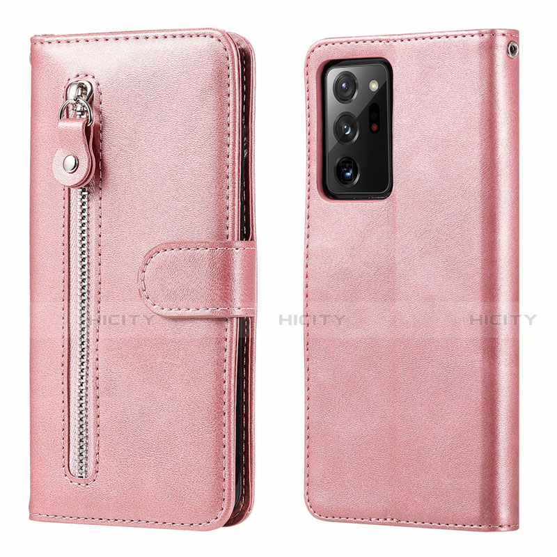 Funda de Cuero Cartera con Soporte Carcasa T04 para Samsung Galaxy Note 20 Ultra 5G Oro Rosa