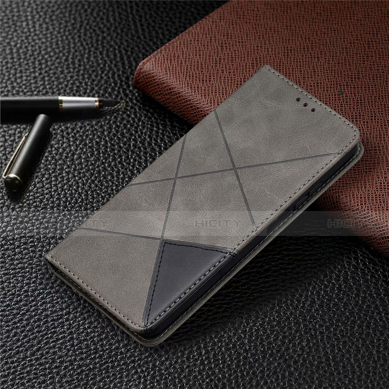 Funda de Cuero Cartera con Soporte Carcasa T04 para Xiaomi Mi 10i 5G Gris