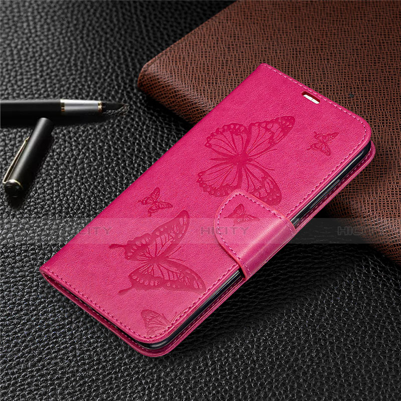 Funda de Cuero Cartera con Soporte Carcasa T04 para Xiaomi Redmi 10X 4G Rosa Roja