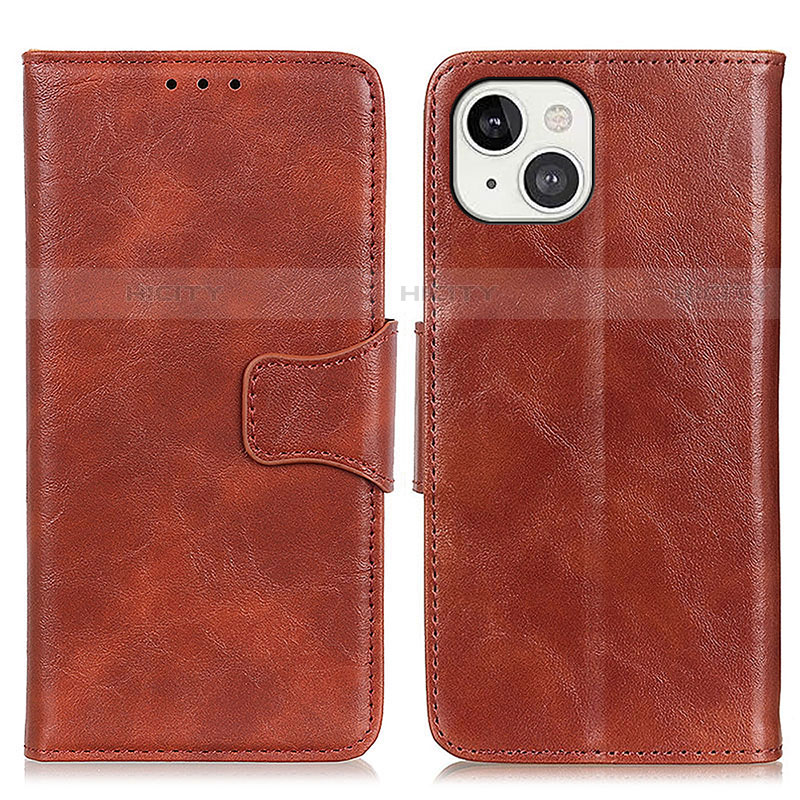 Funda de Cuero Cartera con Soporte Carcasa T05 para Apple iPhone 13 Mini Marron