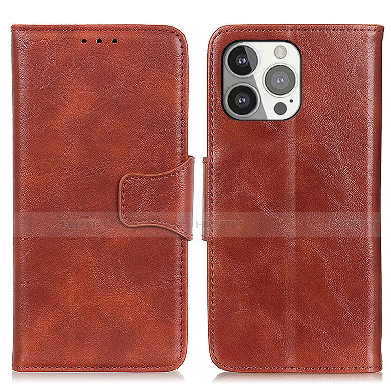 Funda de Cuero Cartera con Soporte Carcasa T05 para Apple iPhone 14 Pro Marron