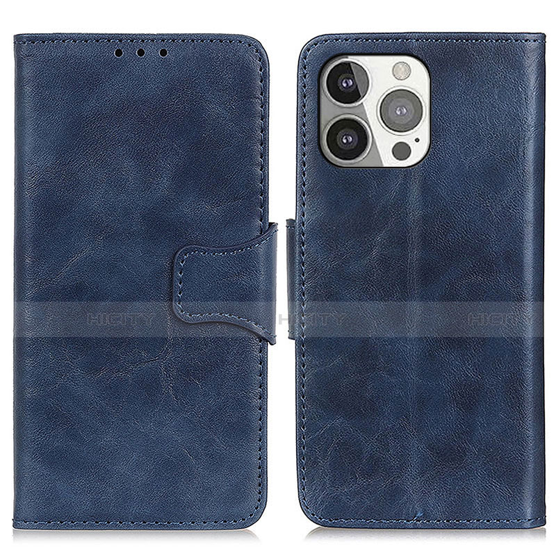 Funda de Cuero Cartera con Soporte Carcasa T05 para Apple iPhone 14 Pro Max Azul