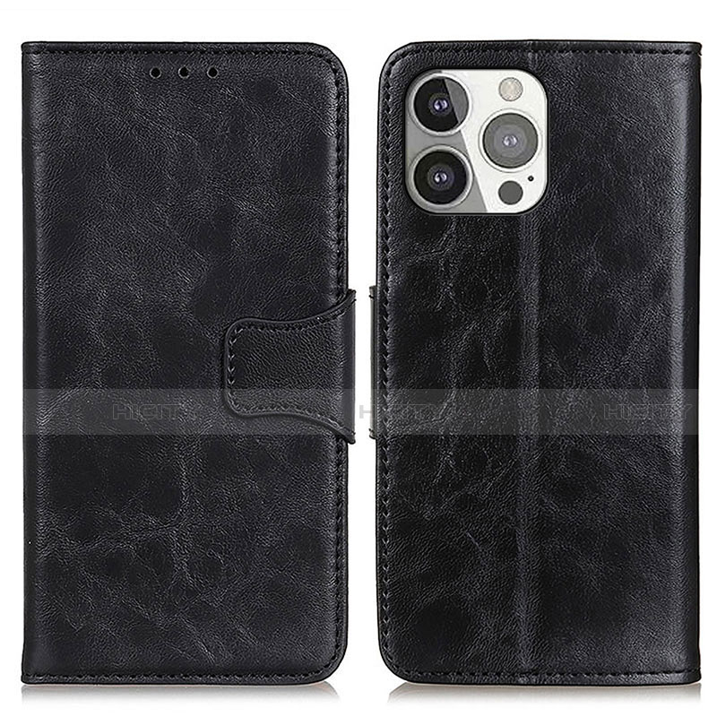 Funda de Cuero Cartera con Soporte Carcasa T05 para Apple iPhone 14 Pro Max Negro