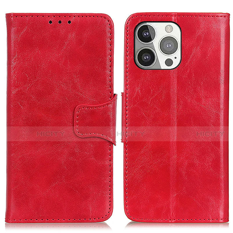 Funda de Cuero Cartera con Soporte Carcasa T05 para Apple iPhone 14 Pro Max Rojo