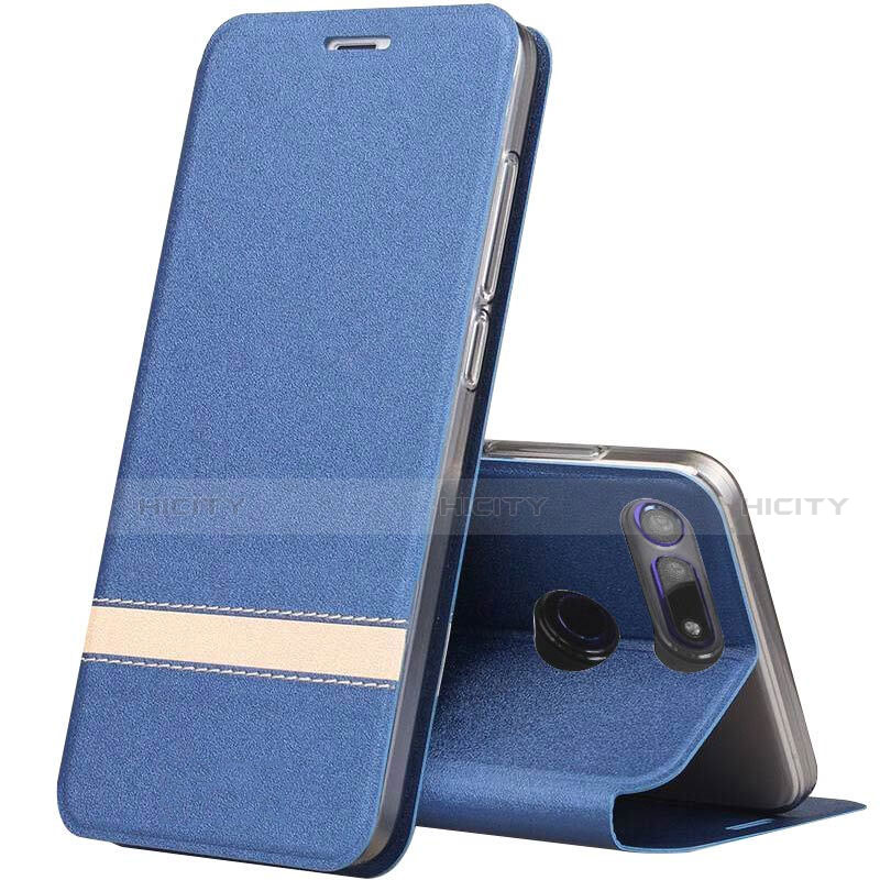 Funda de Cuero Cartera con Soporte Carcasa T05 para Huawei Honor V20 Azul