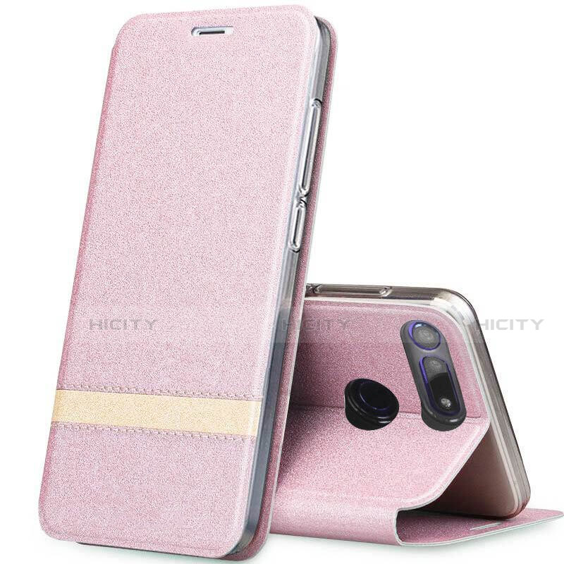 Funda de Cuero Cartera con Soporte Carcasa T05 para Huawei Honor V20 Oro Rosa