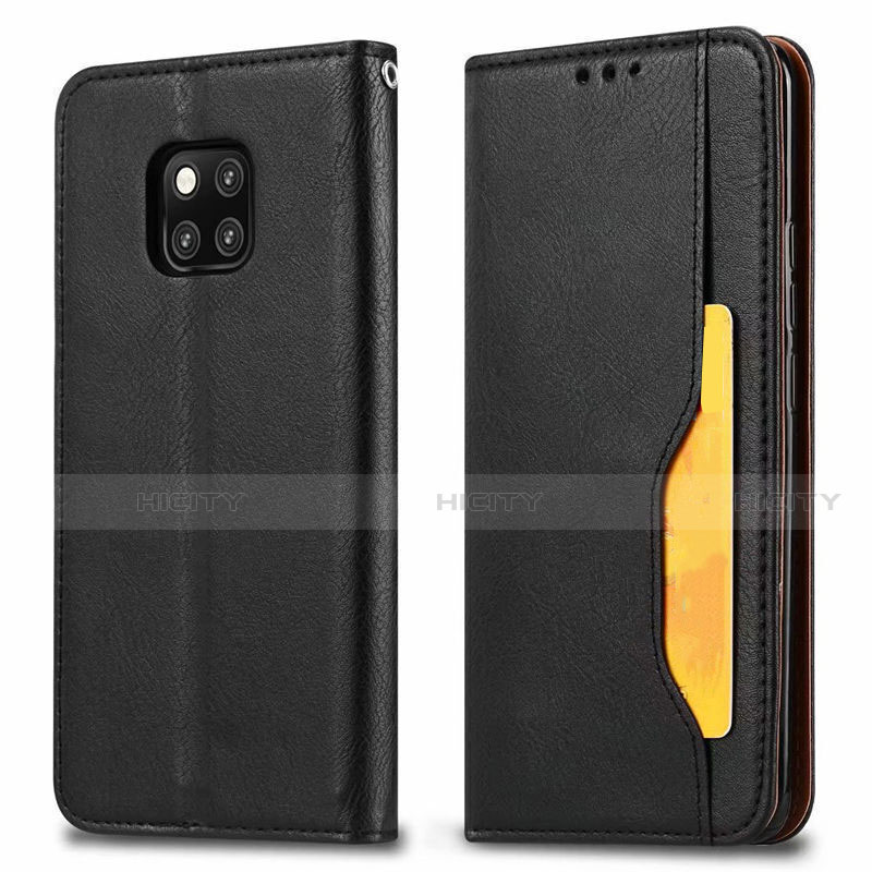 Funda de Cuero Cartera con Soporte Carcasa T05 para Huawei Mate 20 Pro Negro