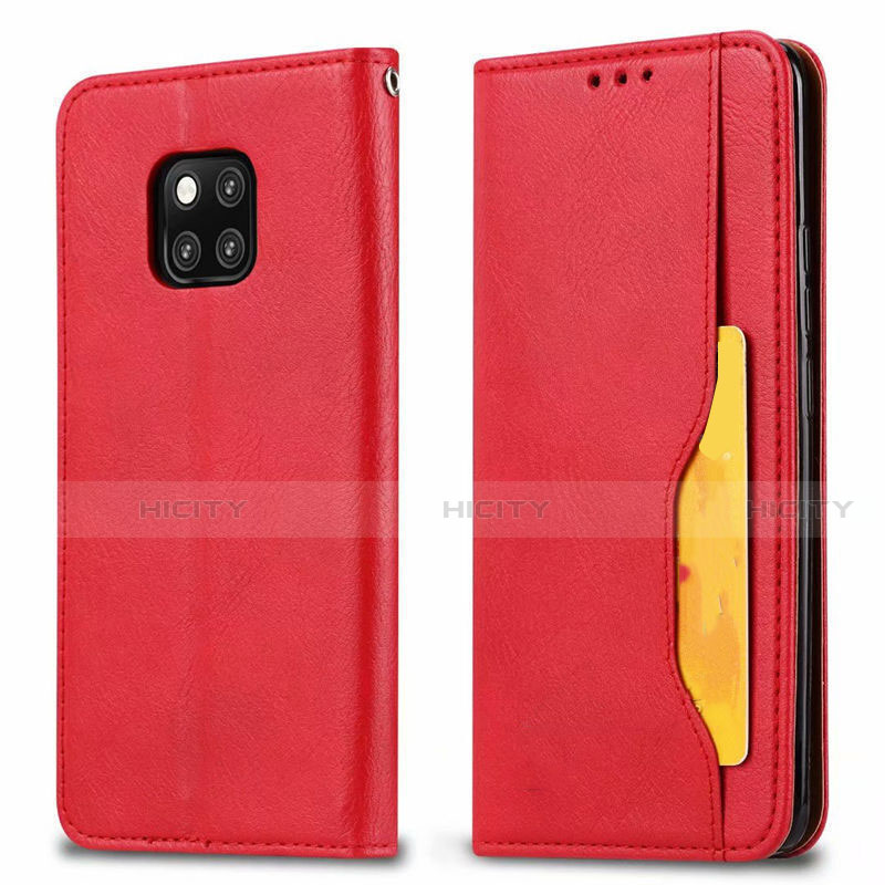 Funda de Cuero Cartera con Soporte Carcasa T05 para Huawei Mate 20 Pro Rojo