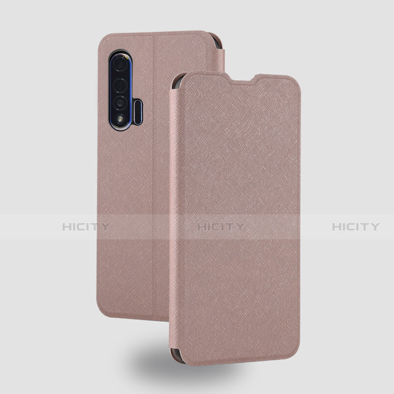 Funda de Cuero Cartera con Soporte Carcasa T05 para Huawei Nova 6 Oro Rosa