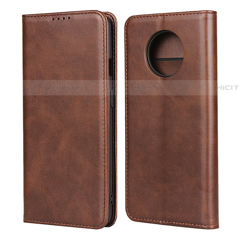 Funda de Cuero Cartera con Soporte Carcasa T05 para OnePlus 7T Marron