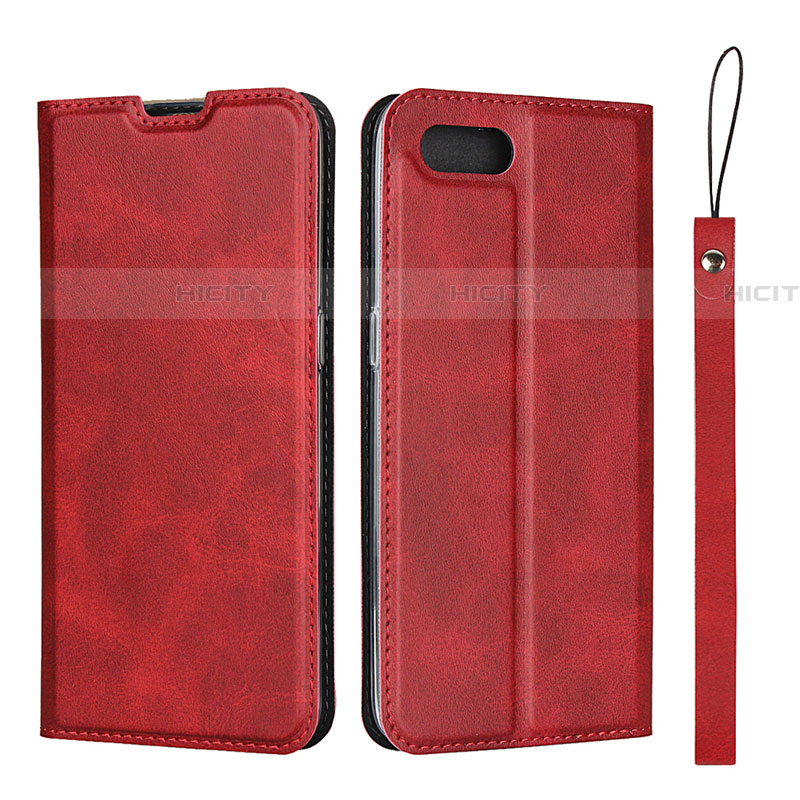 Funda de Cuero Cartera con Soporte Carcasa T05 para Oppo RX17 Neo Rojo