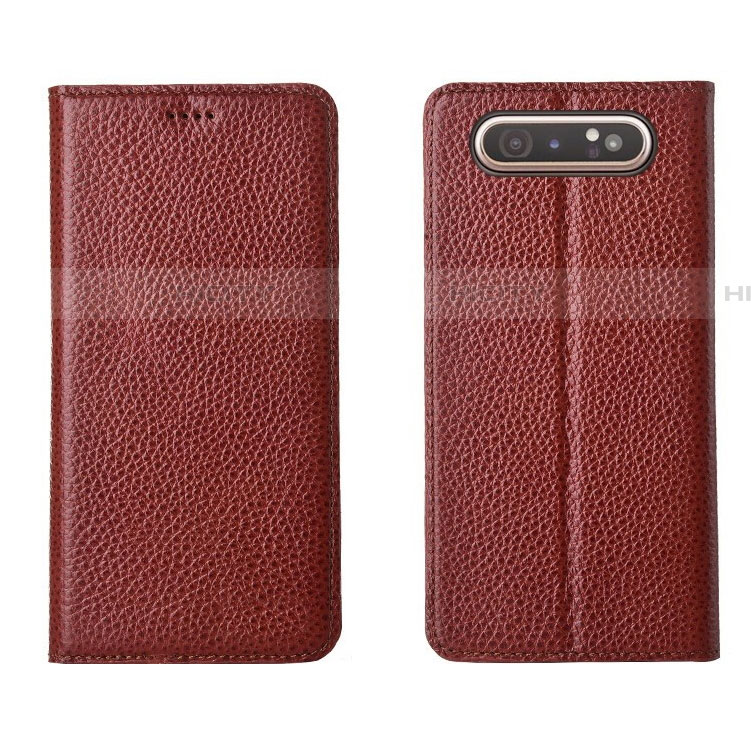 Funda de Cuero Cartera con Soporte Carcasa T05 para Samsung Galaxy A90 4G Rojo Rosa