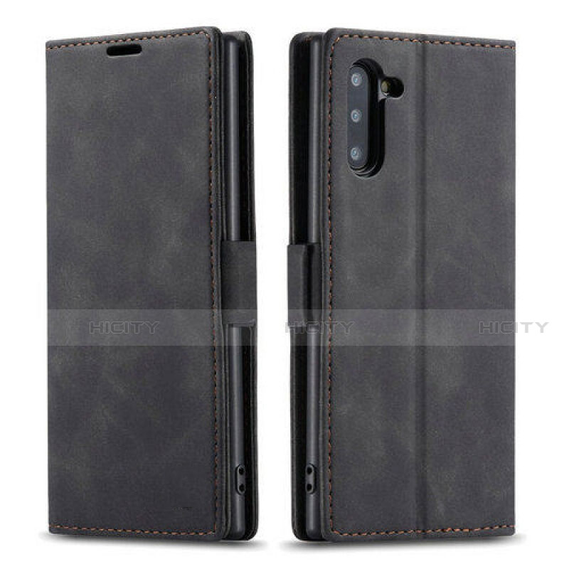 Funda de Cuero Cartera con Soporte Carcasa T05 para Samsung Galaxy Note 10 Negro