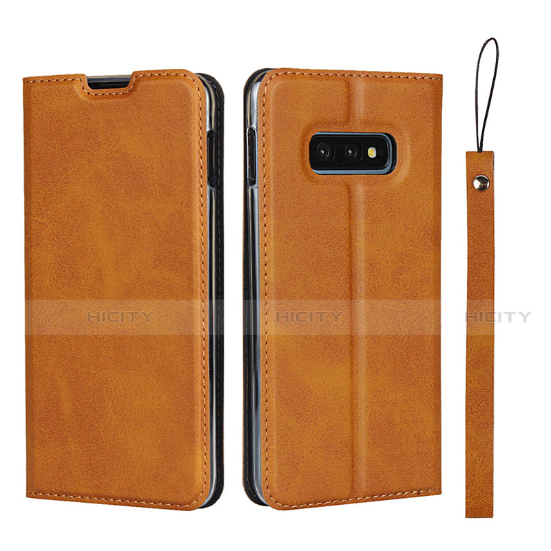 Funda de Cuero Cartera con Soporte Carcasa T05 para Samsung Galaxy S10e Naranja