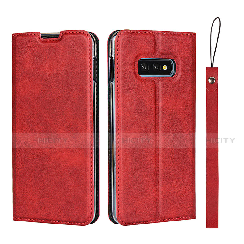 Funda de Cuero Cartera con Soporte Carcasa T05 para Samsung Galaxy S10e Rojo