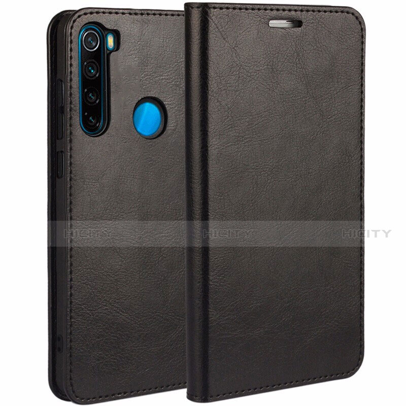 Funda de Cuero Cartera con Soporte Carcasa T05 para Xiaomi Redmi Note 8 (2021) Negro