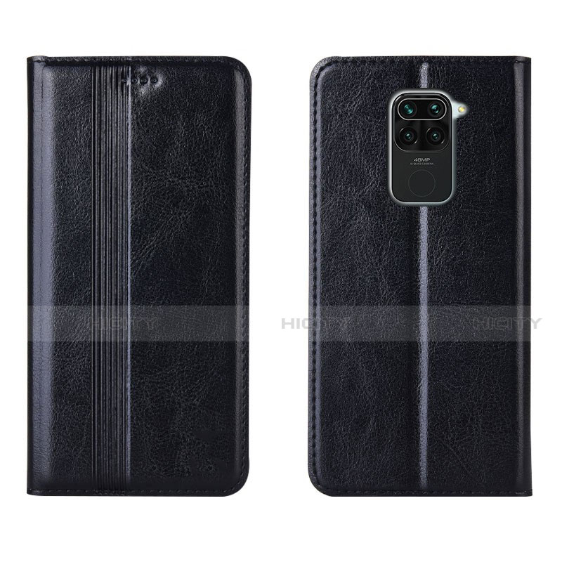 Funda de Cuero Cartera con Soporte Carcasa T05 para Xiaomi Redmi Note 9 Negro