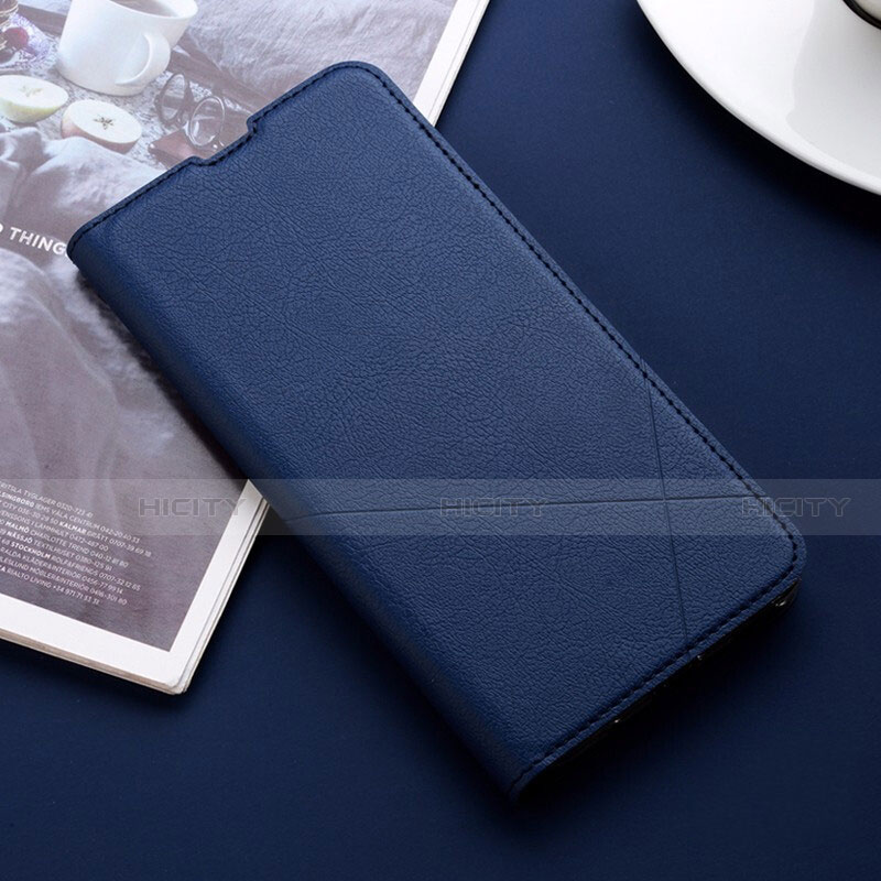 Funda de Cuero Cartera con Soporte Carcasa T06 para Huawei Honor V20 Azul