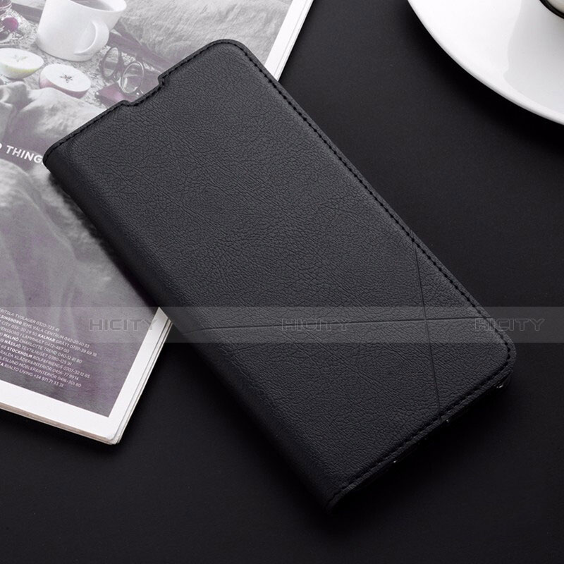 Funda de Cuero Cartera con Soporte Carcasa T06 para Huawei Honor V20 Negro