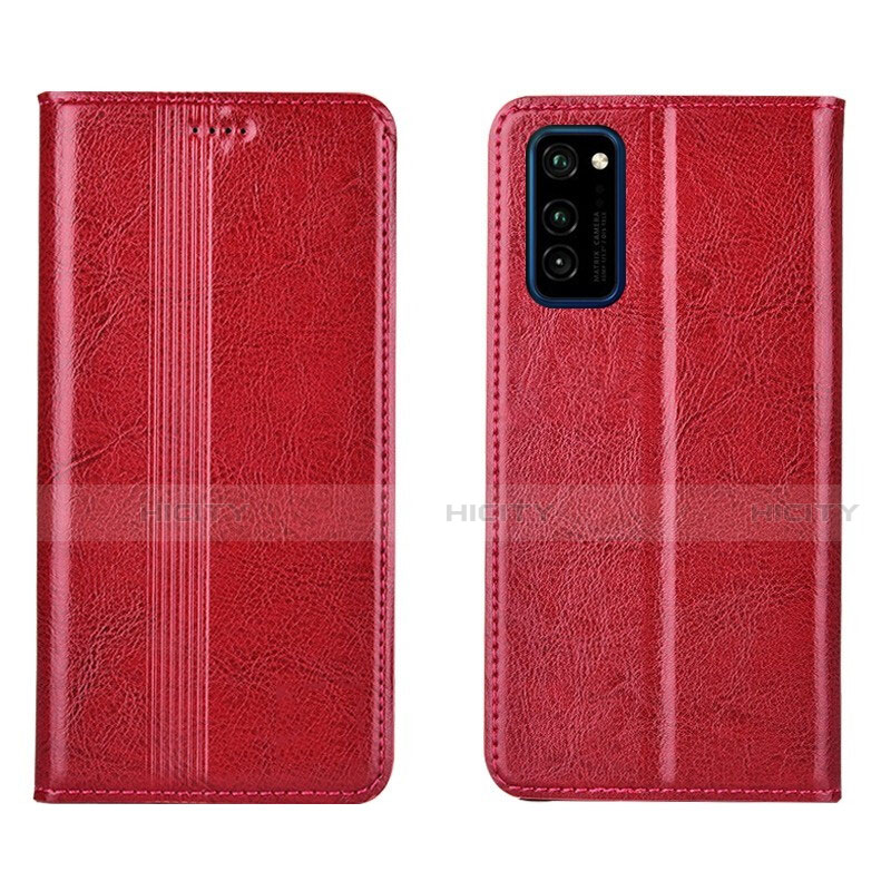 Funda de Cuero Cartera con Soporte Carcasa T06 para Huawei Honor V30 Pro 5G Rojo