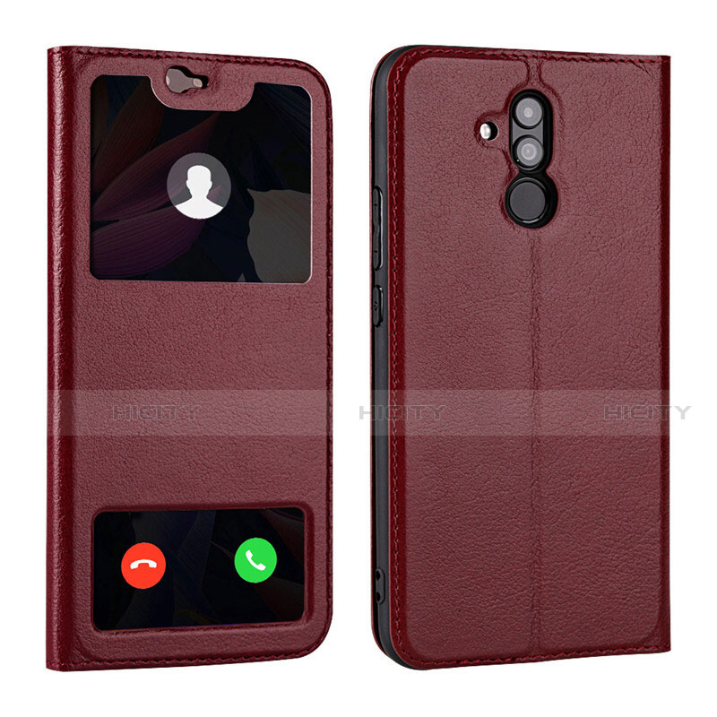 Funda de Cuero Cartera con Soporte Carcasa T06 para Huawei Mate 20 Lite Rojo