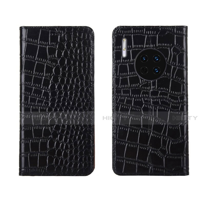 Funda de Cuero Cartera con Soporte Carcasa T06 para Huawei Mate 30 5G Negro