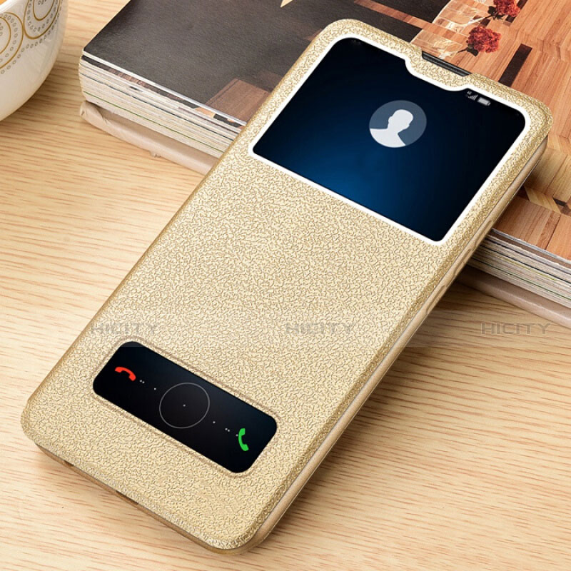 Funda de Cuero Cartera con Soporte Carcasa T06 para Huawei Nova 6 5G Oro