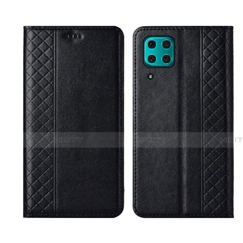 Funda de Cuero Cartera con Soporte Carcasa T06 para Huawei Nova 6 SE Negro