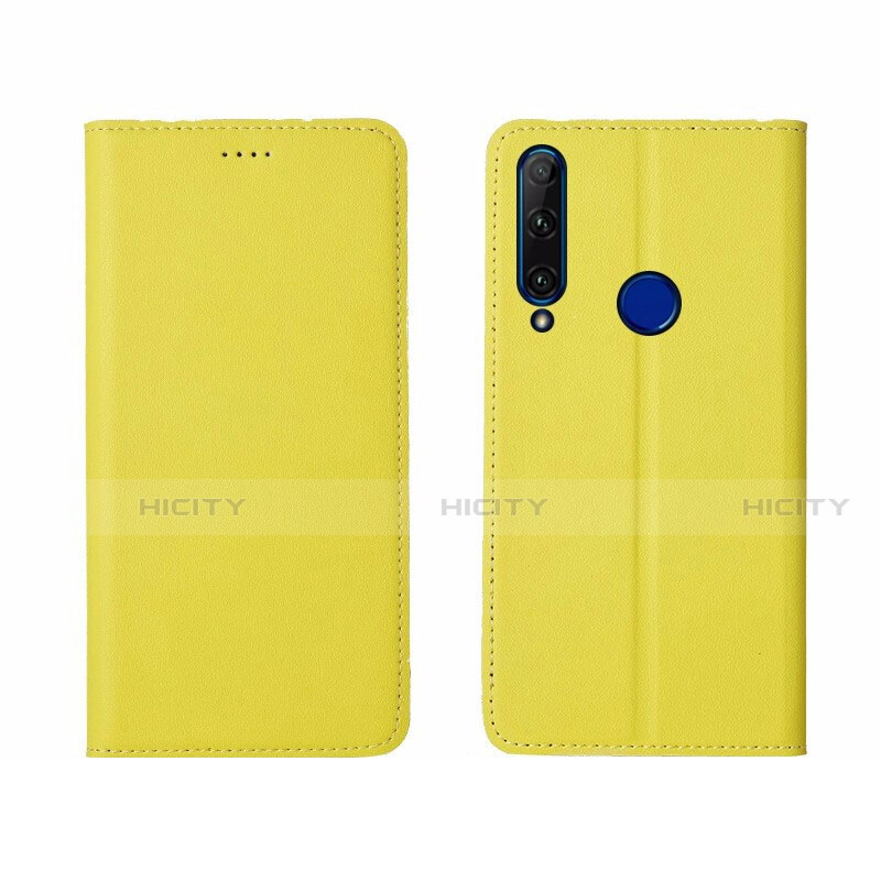 Funda de Cuero Cartera con Soporte Carcasa T06 para Huawei P Smart+ Plus (2019) Amarillo