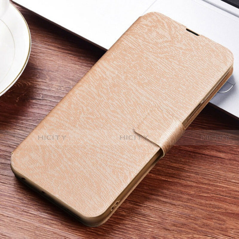 Funda de Cuero Cartera con Soporte Carcasa T06 para Huawei P30 Lite New Edition Oro