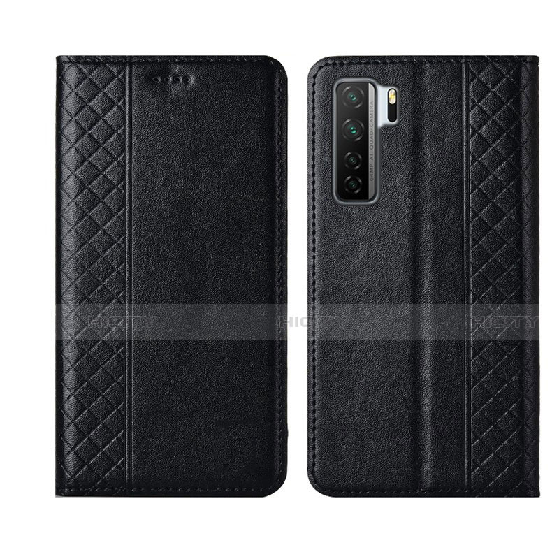 Funda de Cuero Cartera con Soporte Carcasa T06 para Huawei P40 Lite 5G Negro