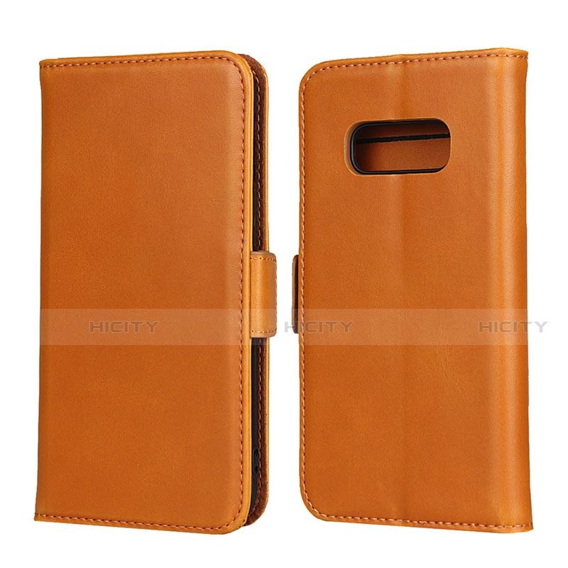 Funda de Cuero Cartera con Soporte Carcasa T06 para Samsung Galaxy S10e Naranja