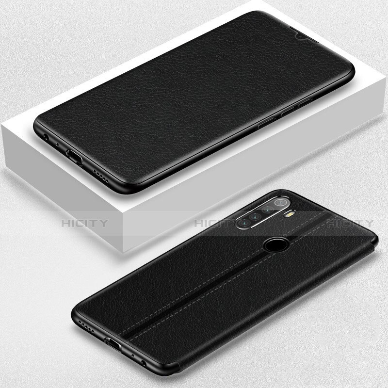 Funda de Cuero Cartera con Soporte Carcasa T06 para Xiaomi Redmi Note 8 (2021) Negro