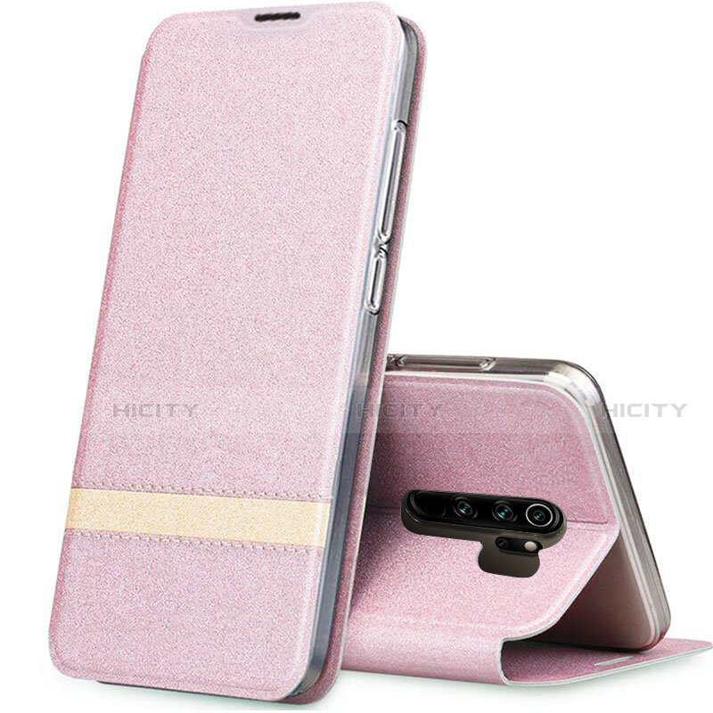 Funda de Cuero Cartera con Soporte Carcasa T06 para Xiaomi Redmi Note 8 Pro Oro Rosa