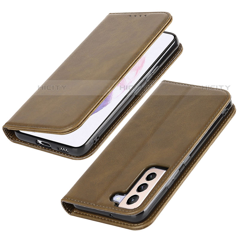 Funda de Cuero Cartera con Soporte Carcasa T06D para Samsung Galaxy S22 Plus 5G Marron Claro