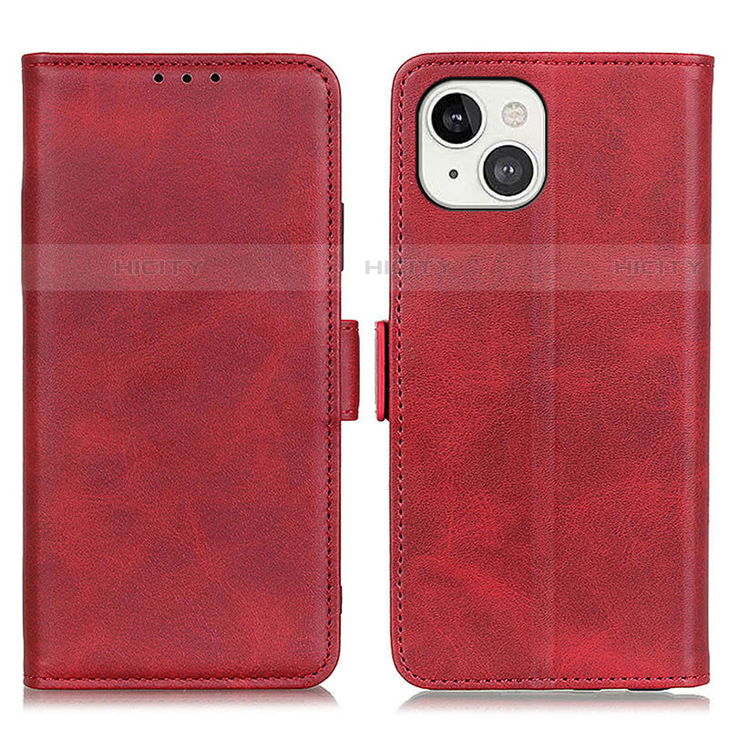 Funda de Cuero Cartera con Soporte Carcasa T07 para Apple iPhone 13 Mini Rojo