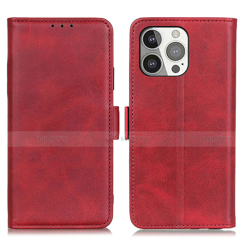 Funda de Cuero Cartera con Soporte Carcasa T07 para Apple iPhone 13 Pro Rojo