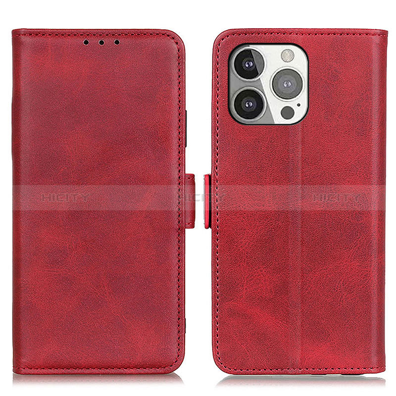 Funda de Cuero Cartera con Soporte Carcasa T07 para Apple iPhone 14 Pro Rojo