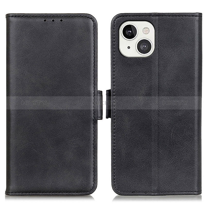 Funda de Cuero Cartera con Soporte Carcasa T07 para Apple iPhone 15 Plus Negro