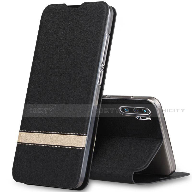 Funda de Cuero Cartera con Soporte Carcasa T07 para Huawei P30 Pro Negro