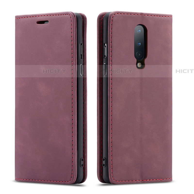 Funda de Cuero Cartera con Soporte Carcasa T07 para OnePlus 8 Rojo Rosa