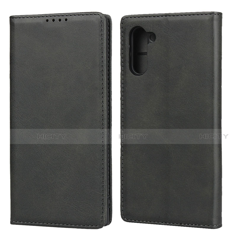 Funda de Cuero Cartera con Soporte Carcasa T07 para Samsung Galaxy Note 10 Negro