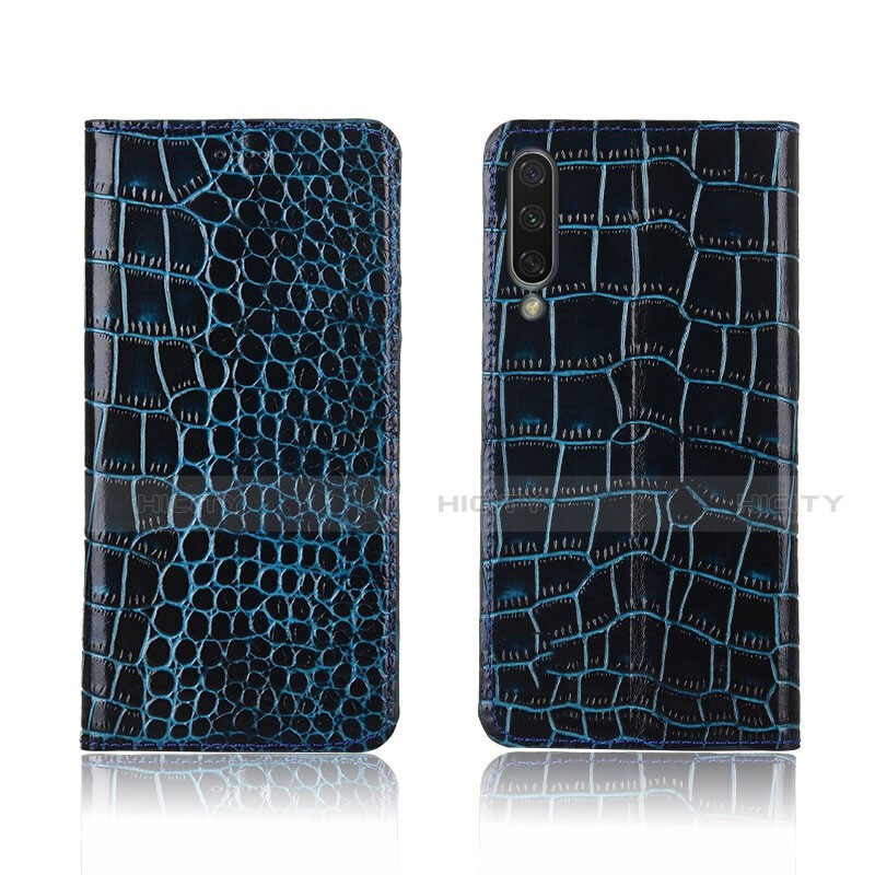 Funda de Cuero Cartera con Soporte Carcasa T07 para Xiaomi Mi A3 Azul