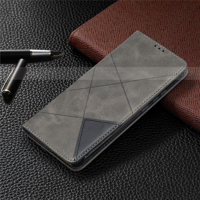 Funda de Cuero Cartera con Soporte Carcasa T07 para Xiaomi Redmi 9i Gris