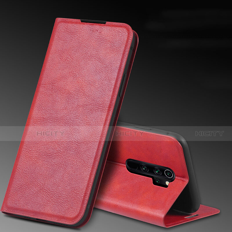 Funda de Cuero Cartera con Soporte Carcasa T07 para Xiaomi Redmi Note 8 Pro Rojo